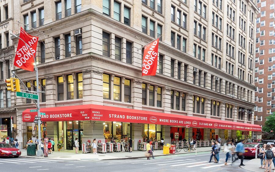 The Strand Bookstore exterior in Greenwich Village New York