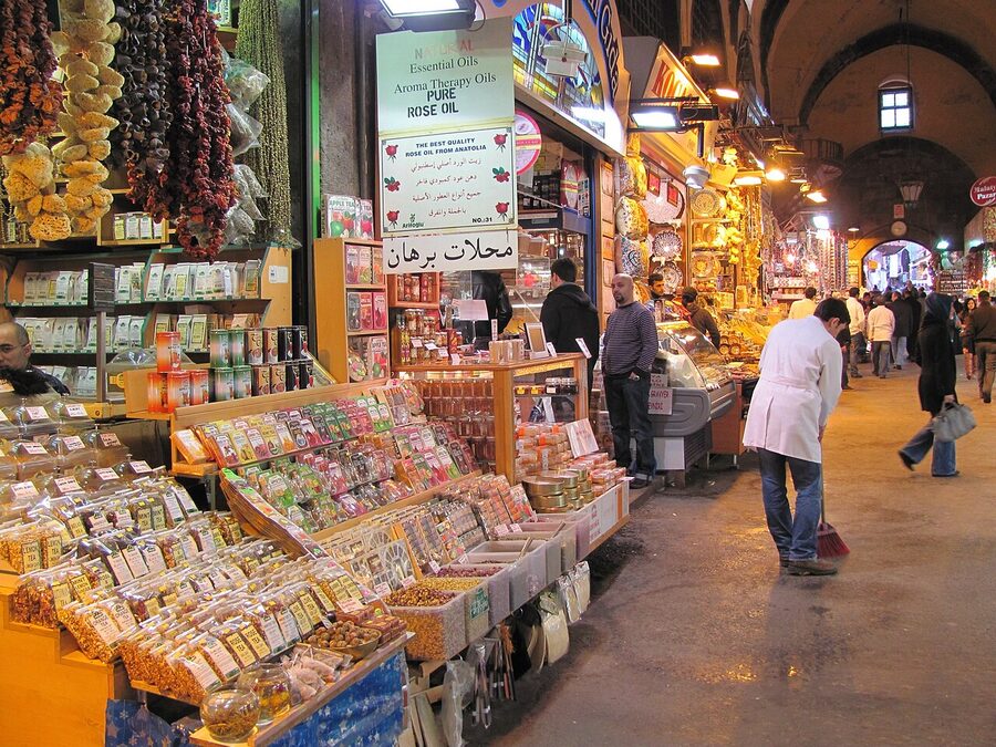 Grand Bazaar Istanbul textile stall