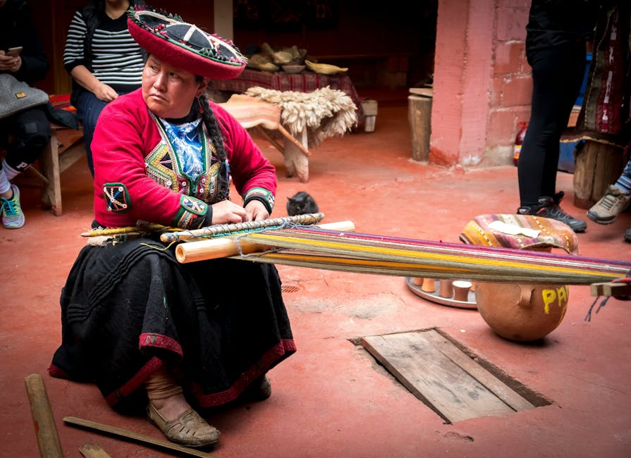 Quechua weaver at a market in Cusco, Peru