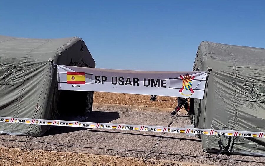 Foreign aid arriving during the 2023 Al Haouz earthquake response in Morocco